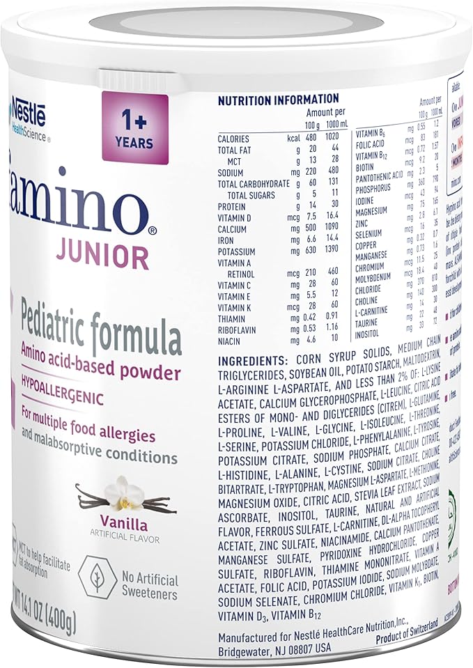 Junior Amino Acid Based Pediatric Powder Formula, Vanilla, 14.1 oz