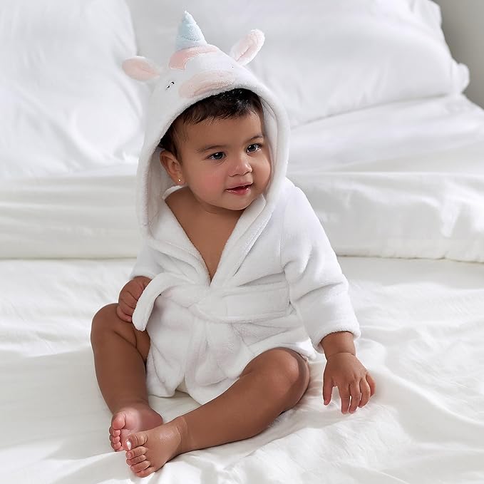 Gerber Unisex Baby Plushy Soft Hooded Animal Character Bathrobe