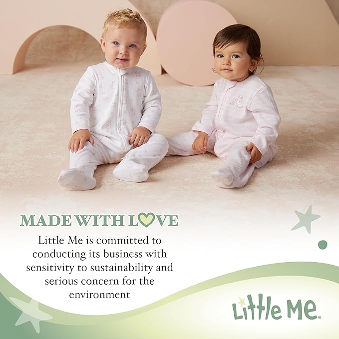 Little Me Clothes for Baby Boys' 2-Piece Nightgown and Cap Set 100% Cotton with Elastic Bottom, Baby Essentials, 0-3 Months