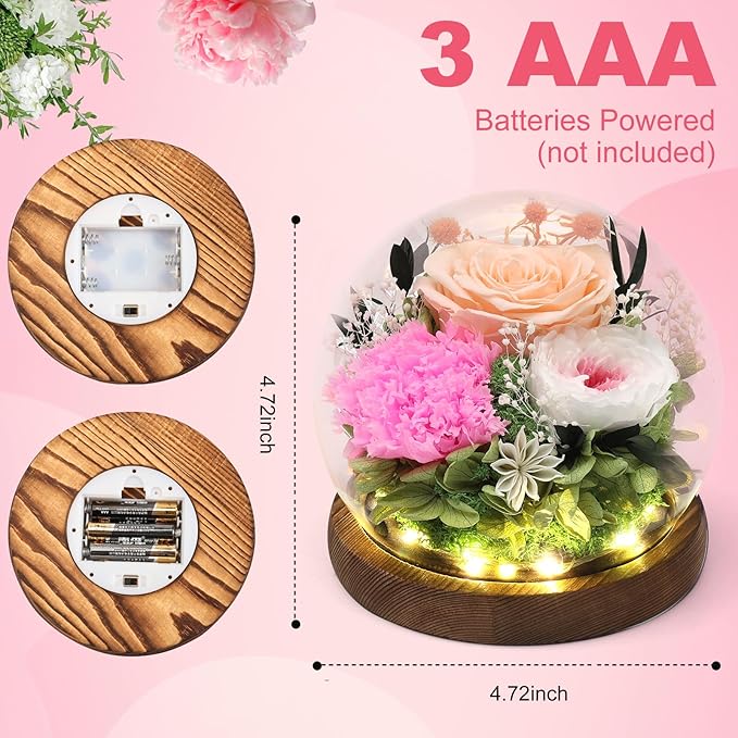 Lujechii Forever Flowers,Flowers for Delivery Prime.Birthday Gifts for Women,Moms, Lovers, Friends, Anniversaries, Preserved Flowers Unique Flower Gifts, Graduation Flower Bouquets (Champagne)