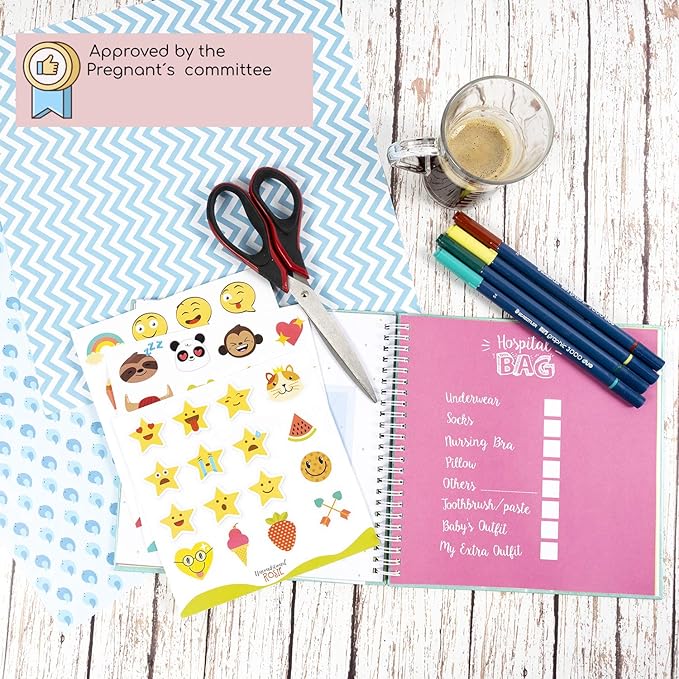 My Pregnancy Journal and Baby Memory Book with Stickers - Baby Scrapbook and Photo Album - Perfect Pregnancy Gifts for First Time Moms - Pregnancy Journal Memory Book