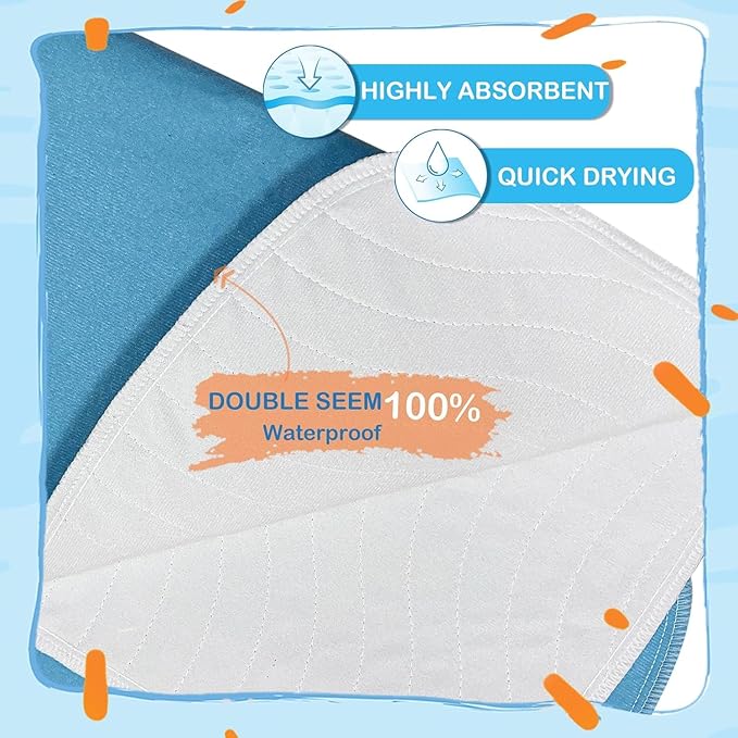 Bed Pad Washable Waterproof,Washable Underpads Incontinence Pads for Kids,Adults,Elderly,Pets,Liquid Absorption Reusable Bedwetting - Waterproof Protective Pad for Bed,Sofa (1 Pack - 34x52)