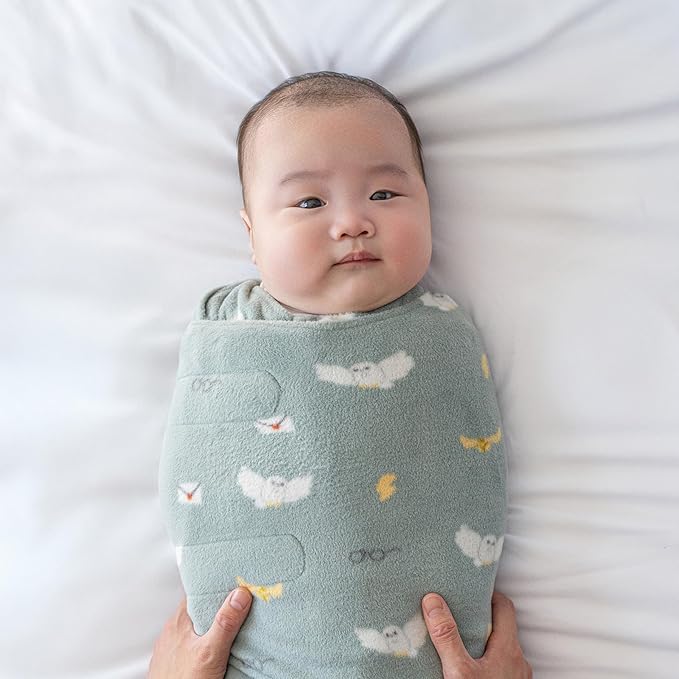 HALO Micro-Fleece Sleepsack Swaddle, 3-Way Adjustable Swaddle Blanket for Newborn and Infants, TOG 3.0 for Cold Climates, Hip Healthy, Harry Potter Hedwig, Newborn,0-3 Months