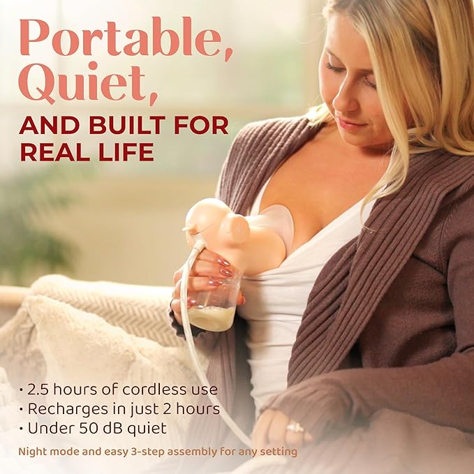Annabella Double Electric Breast Pump - Simulates Baby’s Tongue with Adjustable Shield (18-24mm)