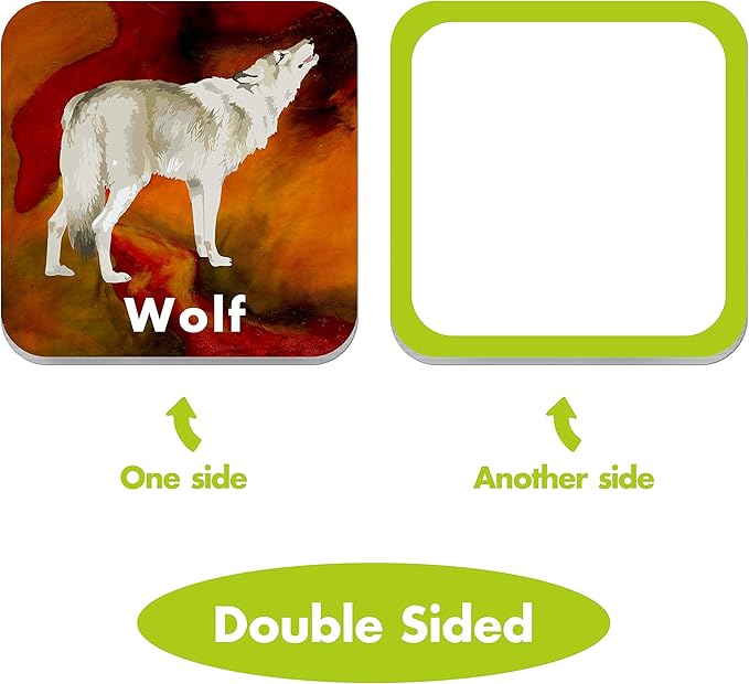36 Pair Animal Matching Game Flash Cards Erasable (Each Measures 2” X 2”)