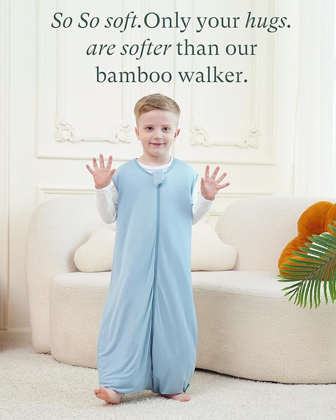 Supersoft Toddler Sleep Sack with Feet 1.0 TOG Premium Bamboo Viscose Sleep Bag Walker with Legs 12-18-24-2t-4t-5t