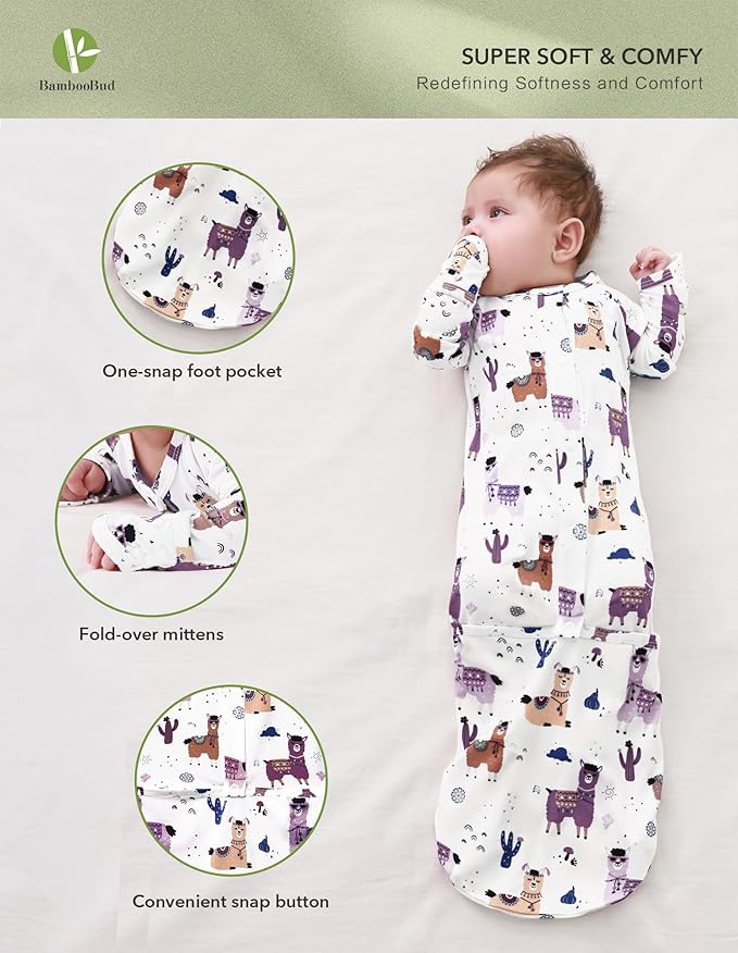 Baby Nightgowns Sleeper Gown Newborn Long Sleeve Pajama Gowns Unisex Viscose from Bamboo Infant Sleepwear