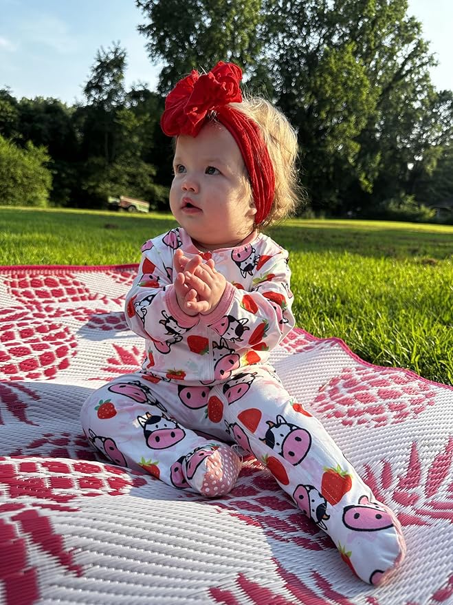 UNIFACO Baby Girls Boys Footed Pajamas One-Piece Sleeper Snug Fit Sleep and Play Zip Front Footie Romper 0-12 Month