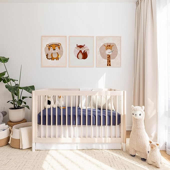 Muslin Crib Sheets, 100% Organic Cotton, Breathable and Ultra-Soft, Standard Crib Sheet Mattress (28"x 52") for Girls and Boys, Neutral Fitted Baby Crib Sheet (Navy)