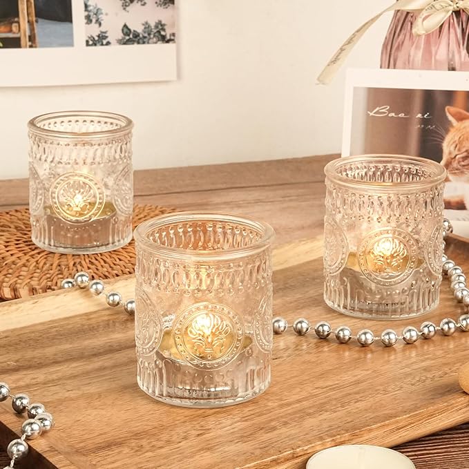 30 Pcs Votive Candle Holders, 2x2.5in Clear Glass Tea Light Candle Holder for Home, Votives for Fall Wedding Decor, Party, Christmas Decor & Gifts