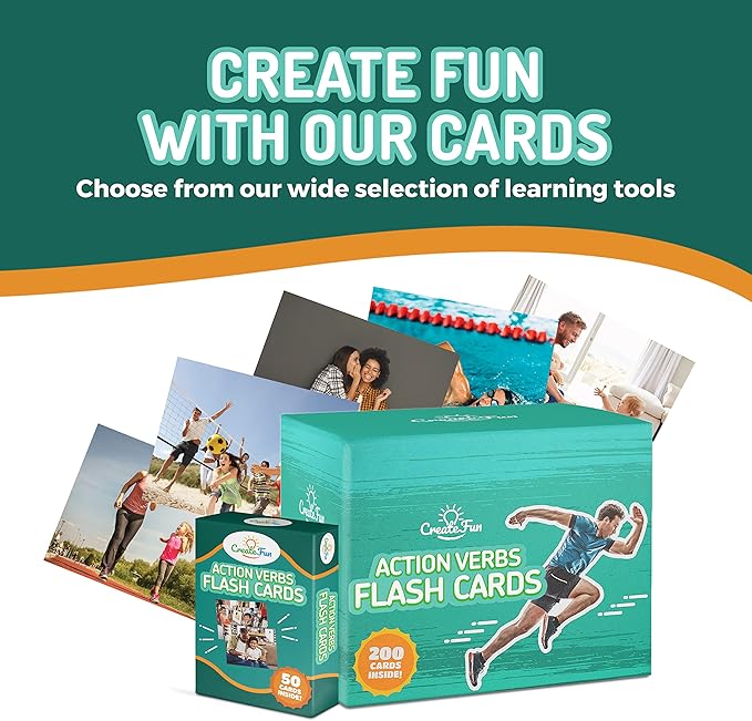 200 Action Verbs Flash Cards - Vocabulary Builder Educational Photo Cards for Speech Therapy, ESL & Homeschooling | Realistic Diverse Pictures for Kids & Adults with Autism, Dementia, Aphasia, SLP