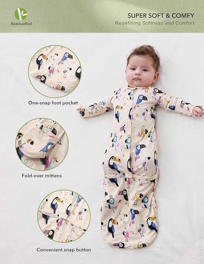Baby Nightgowns Sleeper Gown Newborn Long Sleeve Pajama Gowns Unisex Viscose from Bamboo Infant Sleepwear