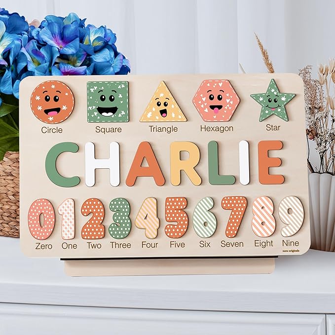 Custom Baby Name Puzzle, Toddler Educational Toy, Wooden Montessori Gift, Baby Shower & Birthday Surprise (0-3 Years)