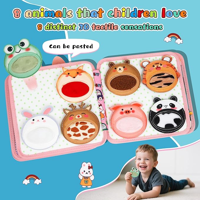 Montessori Busy Book for Toddlers 1-3 Year Old,Preschool Busy Book,Toddler Activity Book with Learning Toys,Birthday Gift for 1 Year Old Boy and Girl