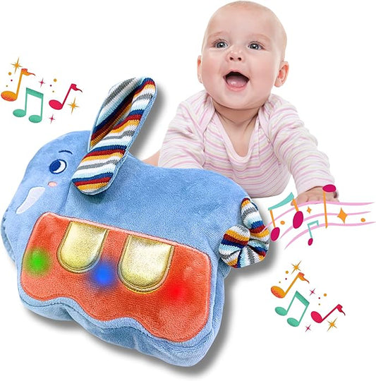 Lumio Interactive Musical Plush Toy with Lights and Sounds - Sensory Toy for 3 6 9 12-18 Months and up, Perfect for Tummy Time Rhythm Learning (Piano)