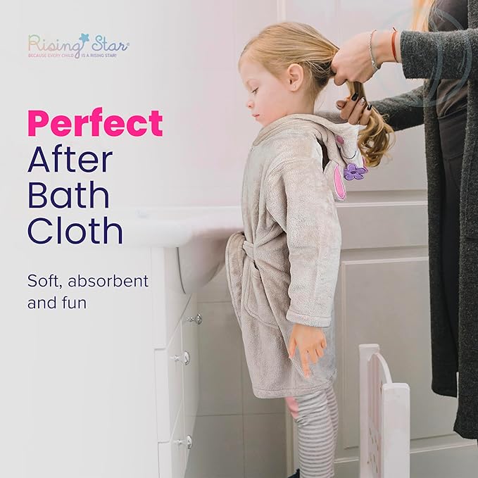 Rising Star Baby Toddler Robe Or Kids Robe for Girls and Boys - Kids & Baby Bath Robe Spa Set with Washcloth or Slippers