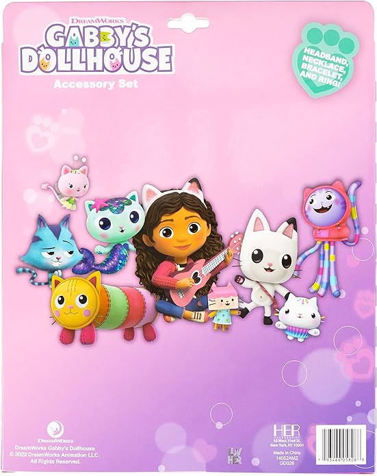 LUV HER Headbands for Girls - Kids Jewelry for Girls - Dress Up Set All in one Giftable Box - Headband - Play Jewelry Set - 4pc (Toddler Headband, Necklace, Dress Up Bracelet, Ring) Ages 3+