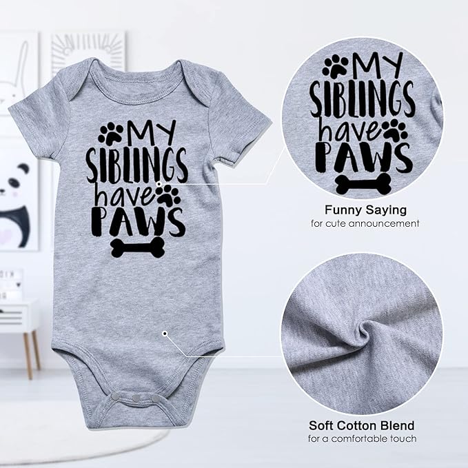 Funnycokid Baby Boys Girls Bodysuit Funny Newborn Romper Short Sleeve Infant Neutral Outfits Jumpsuit 0-12 Months