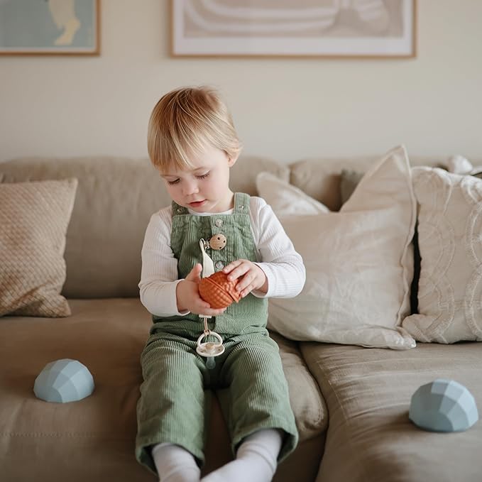 mushie Silicone Nesting Spheres Sensory Toy (Powder Blue) | Pack of 3