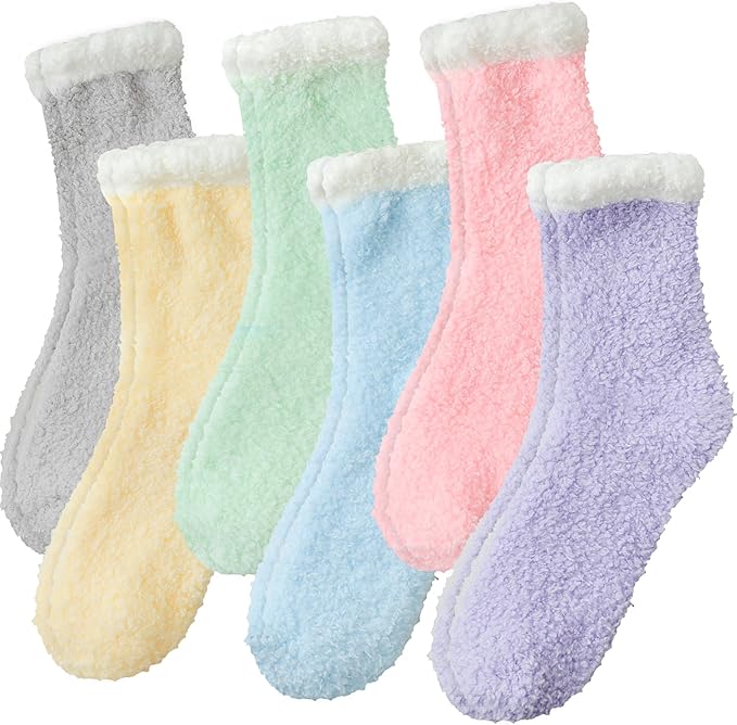 TEHOOK Warm & Cozy Gifts for Women, Fluffy Fuzzy Sock, Plush Sleeping Slipper Socks - Soft Warm Fabric