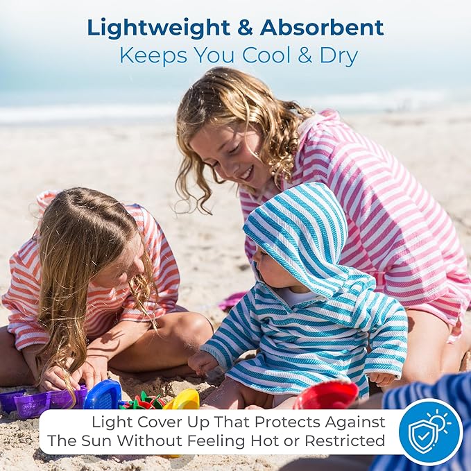 SAMMIMIS Toddler Bathrobe & Swim Cover Up for Girls & Boys - Hooded Baby Beach Towels - Poncho Towels for Baby - Turkish Cotton - XS (6 Months to 2 Years)