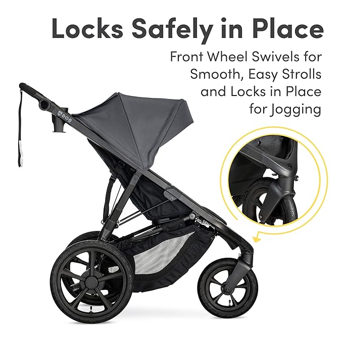 BOB Gear Wayfinder Jogging Stroller with Independent Dual Suspension, Air-Filled Tires, and 75-Pound Weight Capacity, Storm