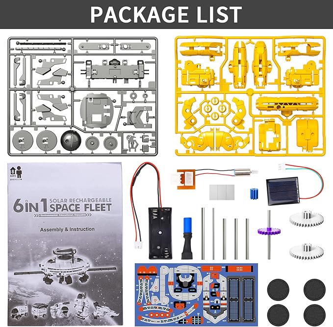 Lucky Doug STEM Projects for Kids Ages 8-12 12-16,6-in-1 Building Science STEM Kits for Boys Kids, Solar Robot Kit Space Toys Birthday Gifts for 8 9 10 11 12 13 14 15 16 Year Old Boys Girls Teens