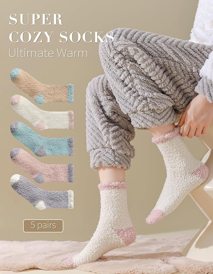 TEHOOK Warm & Cozy Gifts for Women, Fluffy Fuzzy Sock, Plush Sleeping Slipper Socks - Soft Warm Fabric