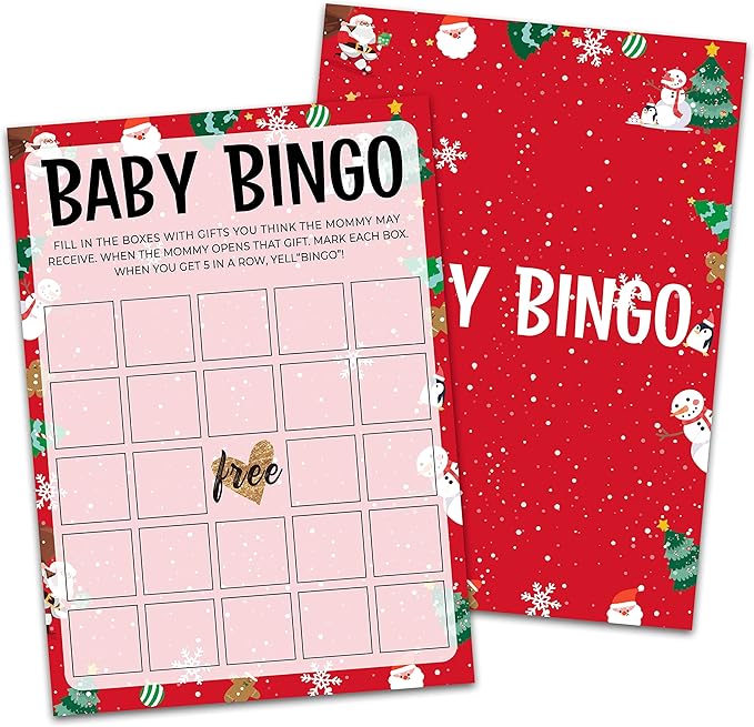 Baby Shower Game Cards, Baby Bingo Game, Gender Neutral Party Cards - Set of 30