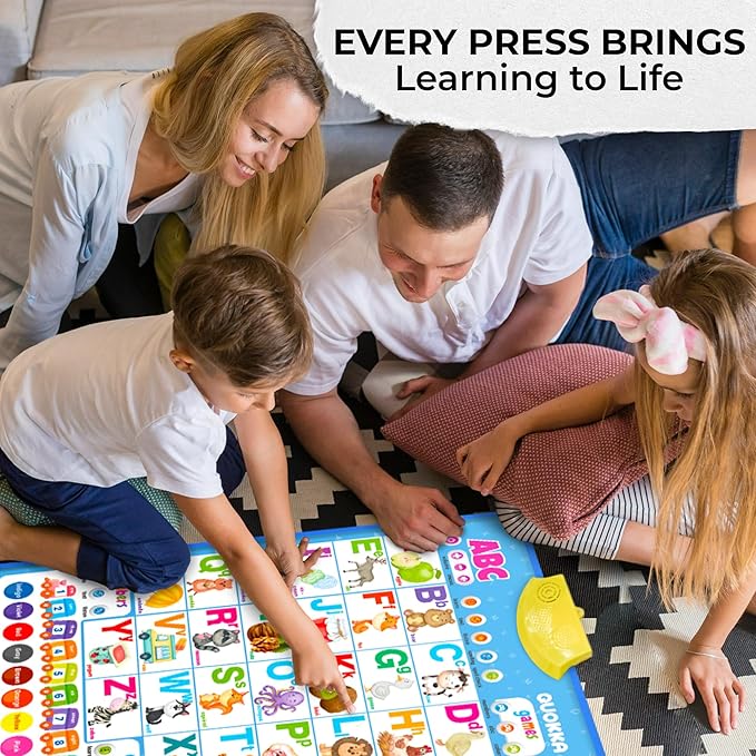 QUOKKA Educational Toys for Kids 5-7 Year Old - Vertical ABC Learning Wall Chart for Toddlers Age 3 4 6+ - Interactive Speech Therapy Poster Boy Girl - Autism Puzzle Game 8-10-12