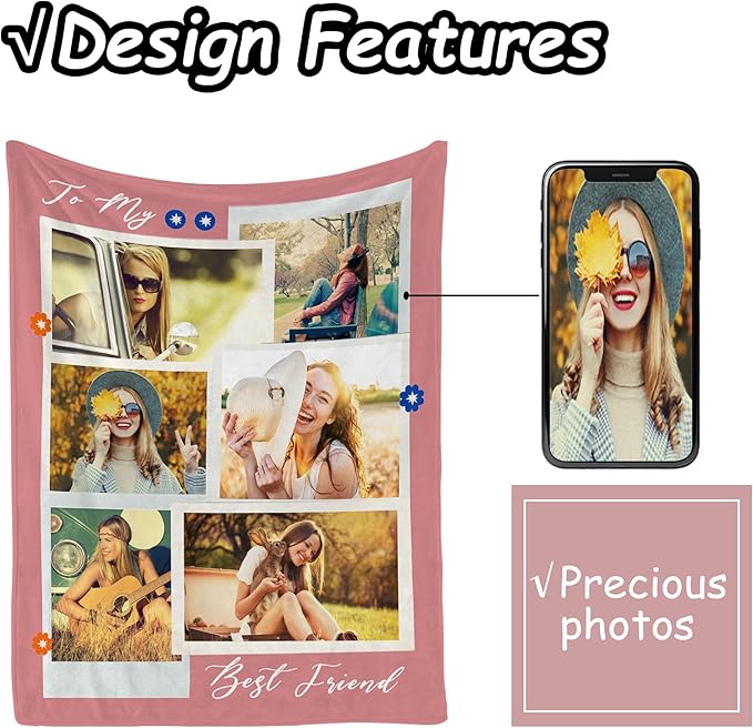 Custom Picture Blanket - Personalized Gift for Loved Ones