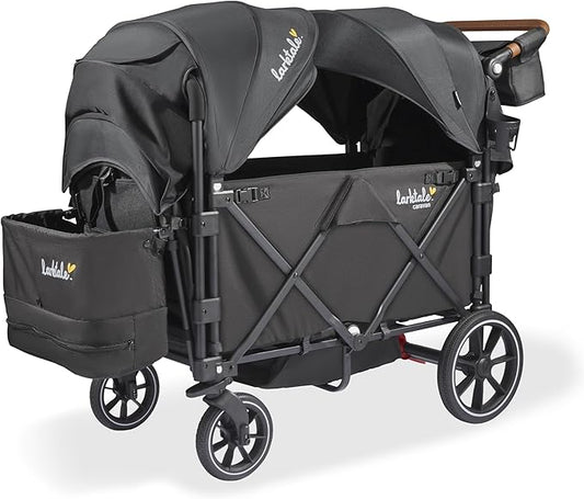 Larktale Caravan V3 Stroller, 2-Seater Kids Wagon, 207 lb Capacity, Byron Black