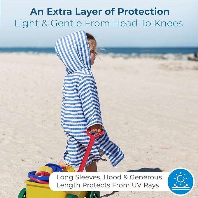 SAMMIMIS Toddler Bathrobe & Swim Cover Up for Girls & Boys - Hooded Baby Beach Towels - Poncho Towels for Baby - Turkish Cotton - XS (6 Months to 2 Years)