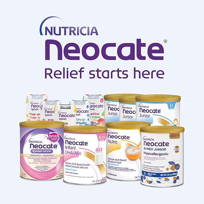 Nutricia Neocate Splash - Ready-to-Feed Hypoallergenic, Amino Acid-Based Toddler and Junior Formula - Grape - 8 fl oz (Case of 27)