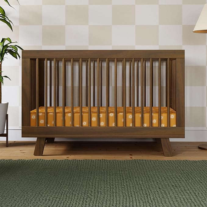 babyletto Hudson 3-in-1 Convertible Baby Crib with Toddler Bed & Daybed Conversion - Strong, Durable & Easy to Assemble - GREENGUARD Gold Certified w/ 4 Adjustable Mattress Heights - Natural Walnut