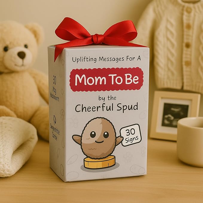 Mom to Be Gifts - Handmade Crochet Potato with 30 Empowering Messages for Expecting Moms - Unique Gift for Pregnant Women - Pregnancy Gift for Christmas | Funny Crochet Doll for an Expecting Mom