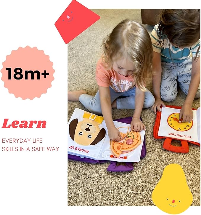 My Quiet Book - Busy Board for Toddlers 2-4, Sensory Toys with 10 Montessori Activities, Girl Toys, Books & Birthday Gifts