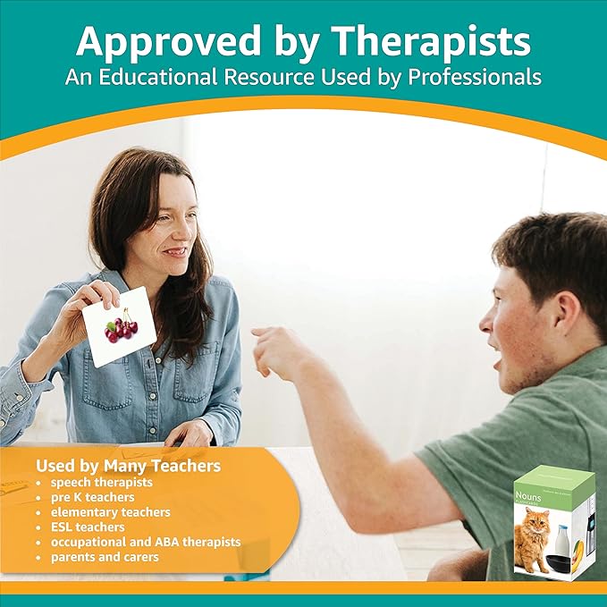 Picture My Picture Nouns Flash Card Set – Speech Therapy Tool for Vocabulary, Communication & Thinking, Scratch-Resistant with Activity Guide, Suitable for Education, ESL & ABA – Set of 200
