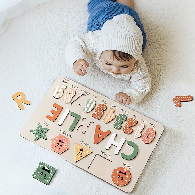 Custom Baby Name Puzzle, Toddler Educational Toy, Wooden Montessori Gift, Baby Shower & Birthday Surprise (0-3 Years)