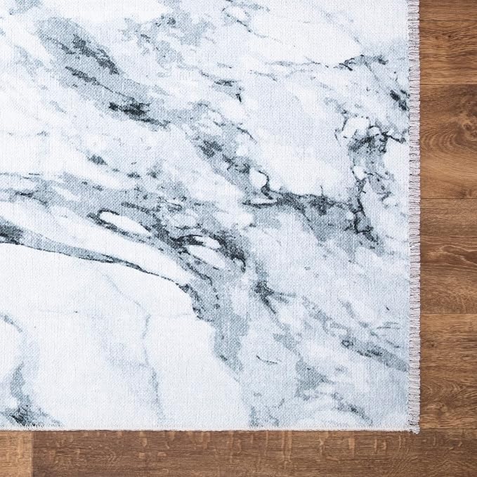 Bloom Rugs Caria Washable Non-Slip 6x9 Rug - Ivory/Dark Gray Modern Abstract Area Rug for Living Room, Bedroom, Dining Room, and Kitchen - Exact Size: 6' x 9'