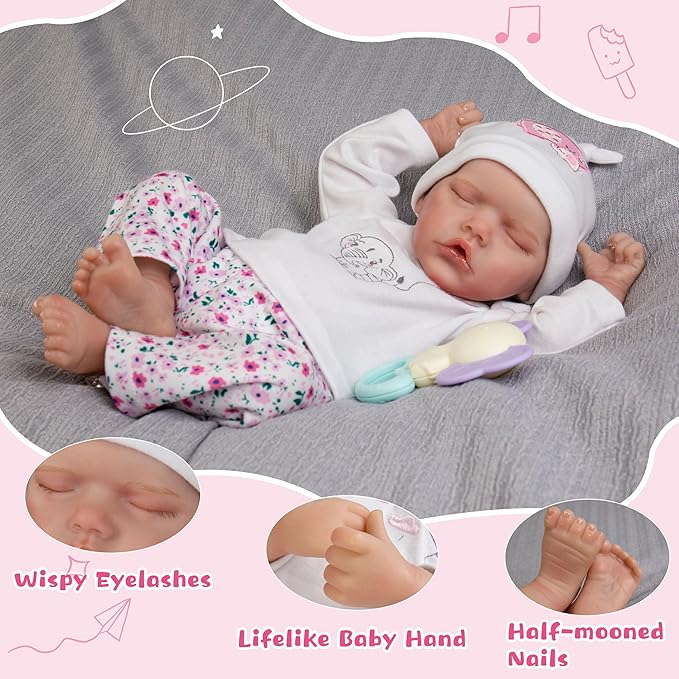 Newborn Realistic Baby Dolls - 20-Inch Full Body Soft Vinyl Dolls with Clothes and Toy Accessories for Kids Age 3+