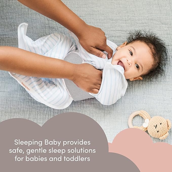 SleepingBaby Zipadee-Zip Transition Swaddle (Happy Wolf, Small for 4-8 Months) and Snuggle Strap (Grey, One Size) - Wearable Baby Blanket and Accessory for Easy Diaper Changes - Polyester, Spandex