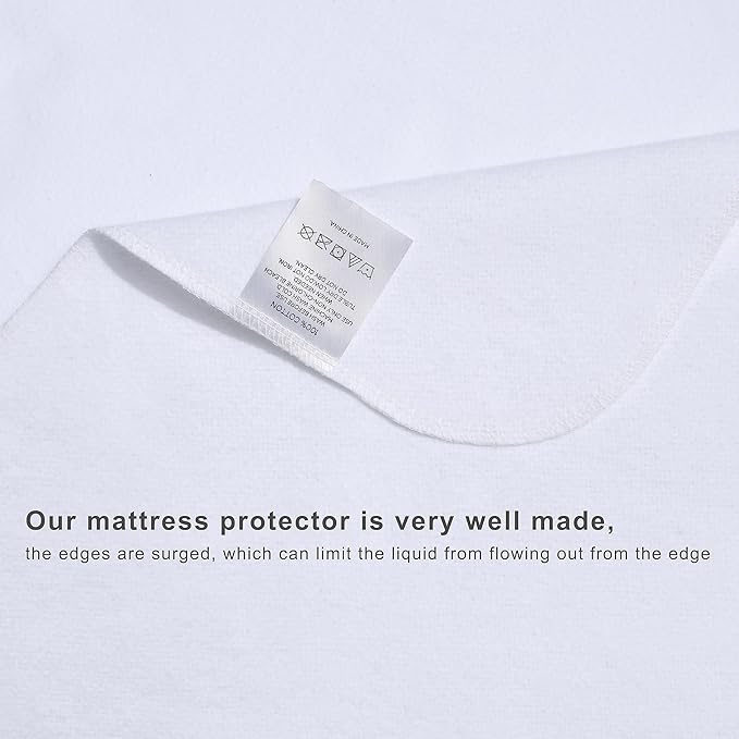 Flannel Crib Protector Pad,100% Waterproof Mattress Protector Pad, One Size, 27" X 50" White