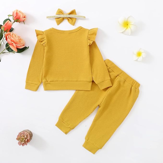 Mioglrie Baby Girl Clothes Infant Toddler Girls Fall Winter Outfits Sweatshirts Clothing Set 3 6 12 18 24 Month 2T 3T
