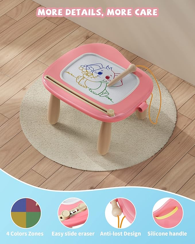 Kikapabi Magnetic Drawing, Doodle Board for Toddlers Age 1-2, Writing Board, Preschool Learning and Educational Toys for 1 2 3 Years Old Girl Boy, Gift for Birthday Christmas New Year