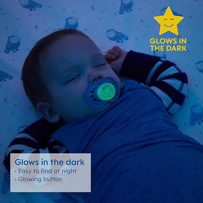 MAM Original Day & Night Pacifiers, Binky Pacifier for 0-6 Months, BPA-Free Silicone, Glows in The Dark, Best for Newborn Babies, Developed with Medical Experts, 2 Count Binkies, with Sterilizer Case