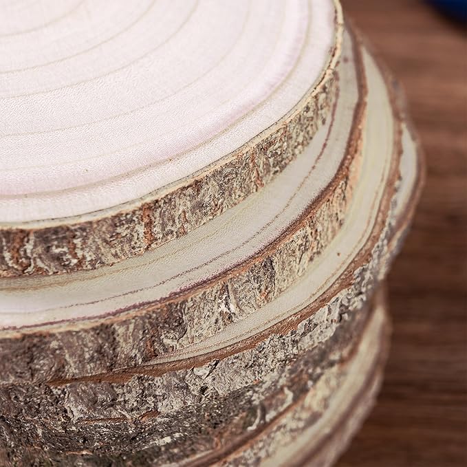 10 Pcs Natural Paulownia Wood Slices 7-8 Inches,Wood Slices for Centerpieces Table Decorations,Unfinished Rounds Wood for Crafts,Wood Slice for Rustic Wedding Decoration Projects