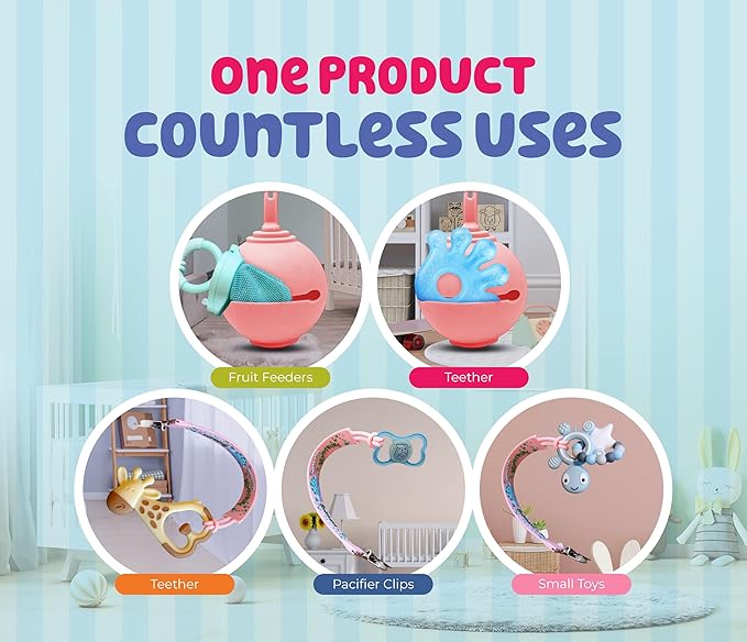 Pacifier Clip and Case for Baby Girls β Pink & Purple Set | 2 Holder Clips + Pacifier Cover | BPA-Free | 0β6 Months