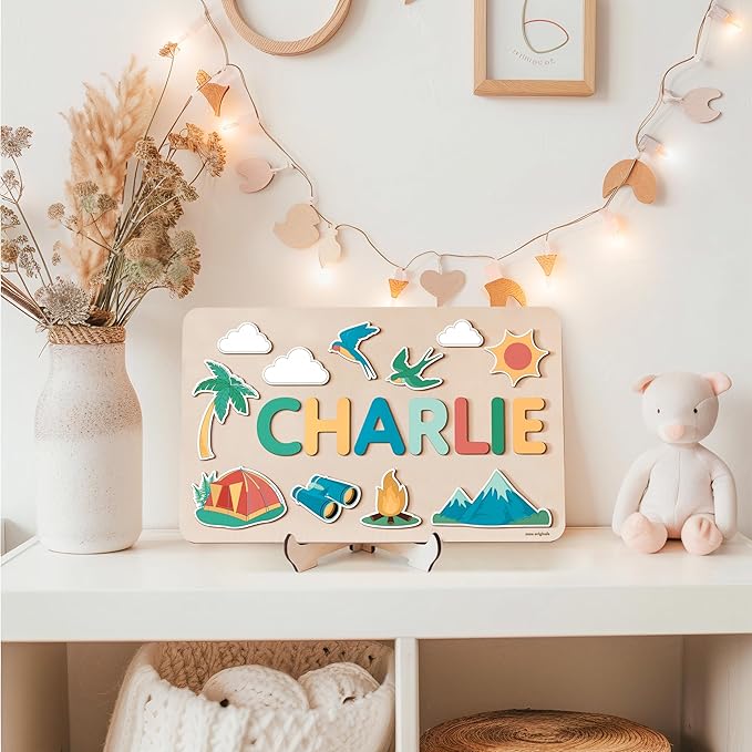 Busy Board for Toddlers, Personalized Name Puzzle, Montessori Toy for 1-3 Years Old, Gifts for 0 1 2 3 Years Old, Kid Gift, 1st, New Baby Gift, 0 3 6 9 12 18 24 36 Months