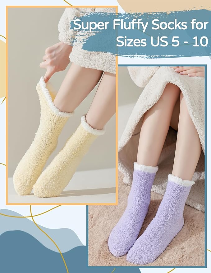 TEHOOK Warm & Cozy Gifts for Women, Fluffy Fuzzy Sock, Plush Sleeping Slipper Socks - Soft Warm Fabric
